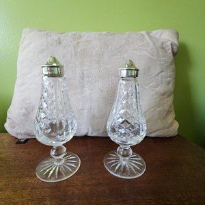 Retired Lismore Waterford Crystal Footed Salt and Pepper Shakers